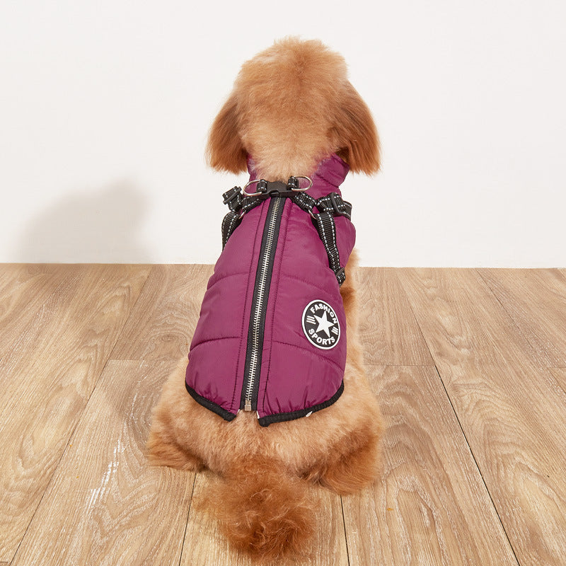 Pet Warm Dog Cotton-padded Clothes Fleece-lined Thickened