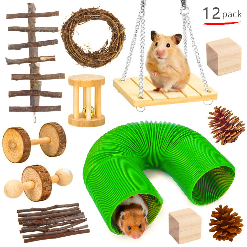 Pet Rabbit Guinea Pig Parrot Playing Molar Wooden Supplies