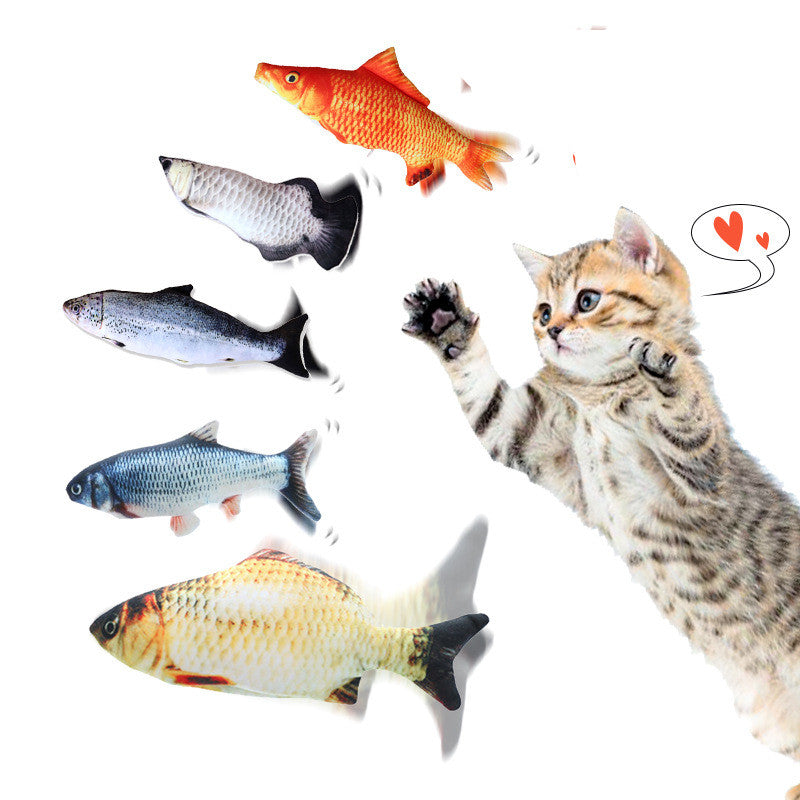 Fish Plush Catnip Pet Toy That Emulates The Beating