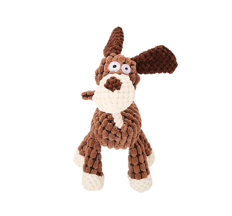 Pet Toy Donkey Shape Corduroy Chew For Dogs Puppy Squeaker Squeaky