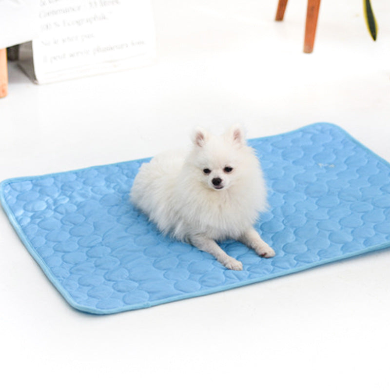 Summer Cooling Pet Sleeping Ice Silk Mat (Brown Set & Brown)