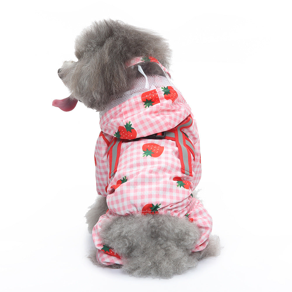 Pet Sound Dog Raincoat Four-legged Reflective Pattern Four Seasons