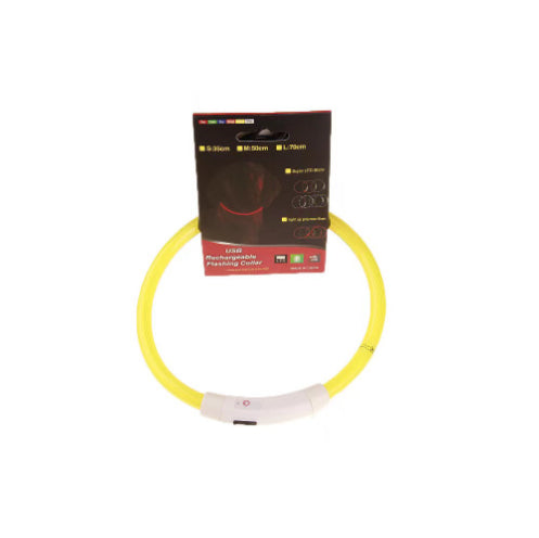 Pet Flashing Collar USB Rechargeable Glowing Necklace Safety Light