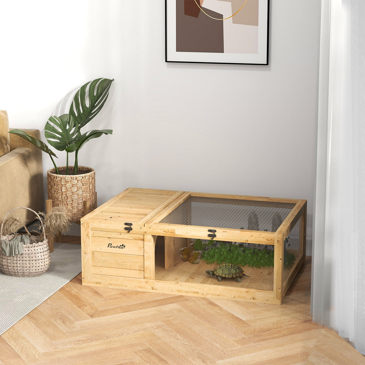 Wooden Reptile Cage With Top Access For Turtles Lizards Snakes