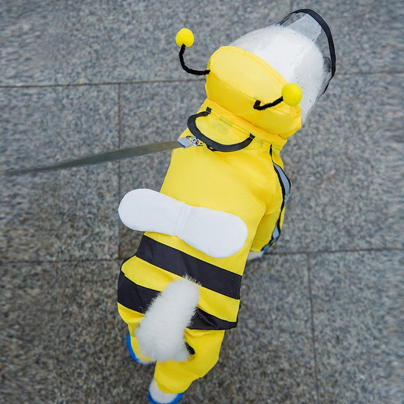Chest And Back Integrated Pet Dog Four-leg Raincoat