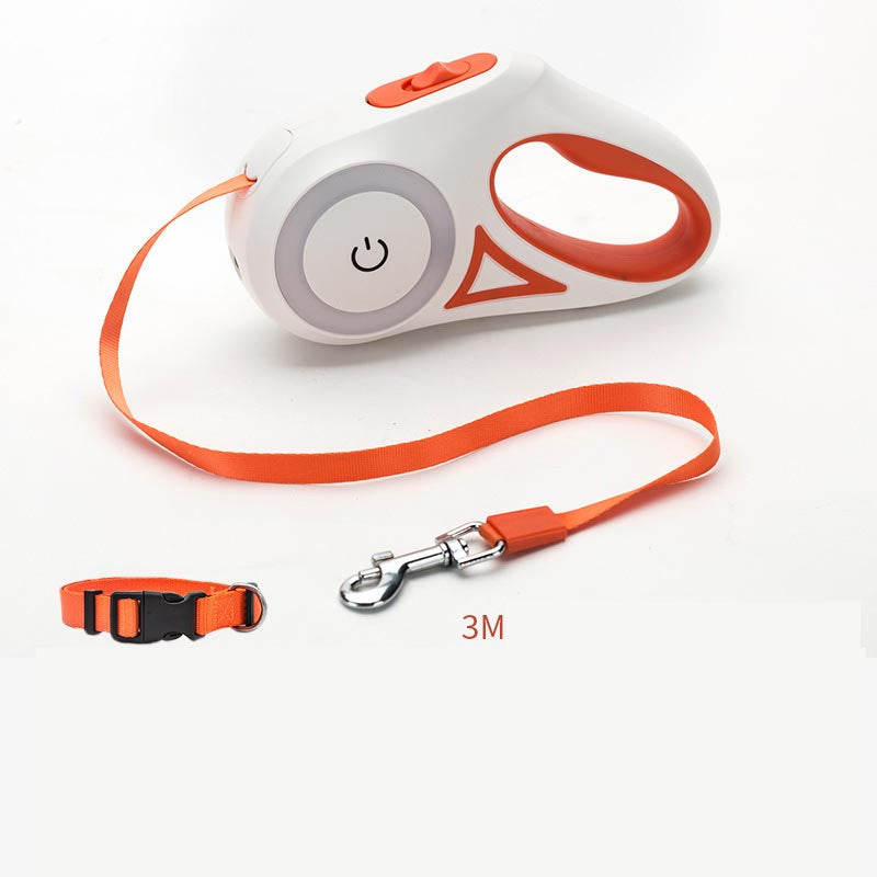 Dog Leash Retractable And Collar Spotlight Automatic Pet Cat