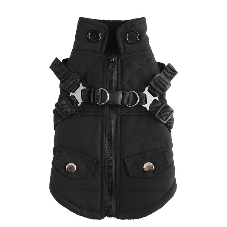 Pet Winter Cotton Dog Clothes Zipper Jacket Supplies