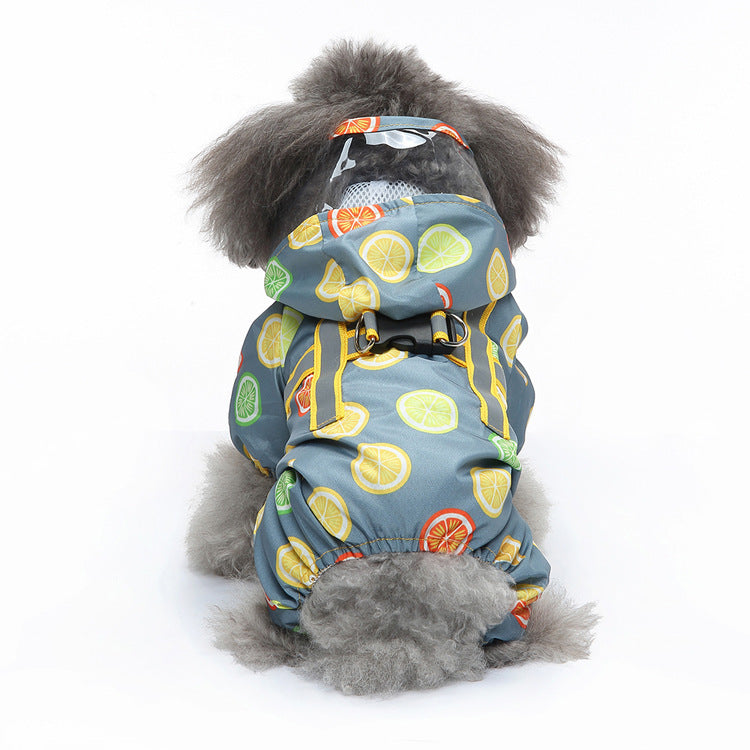 Pet Sound Dog Raincoat Four-legged Reflective Pattern Four Seasons