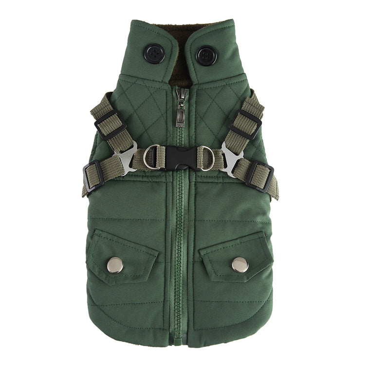 Pet Winter Cotton Dog Clothes Zipper Jacket Supplies