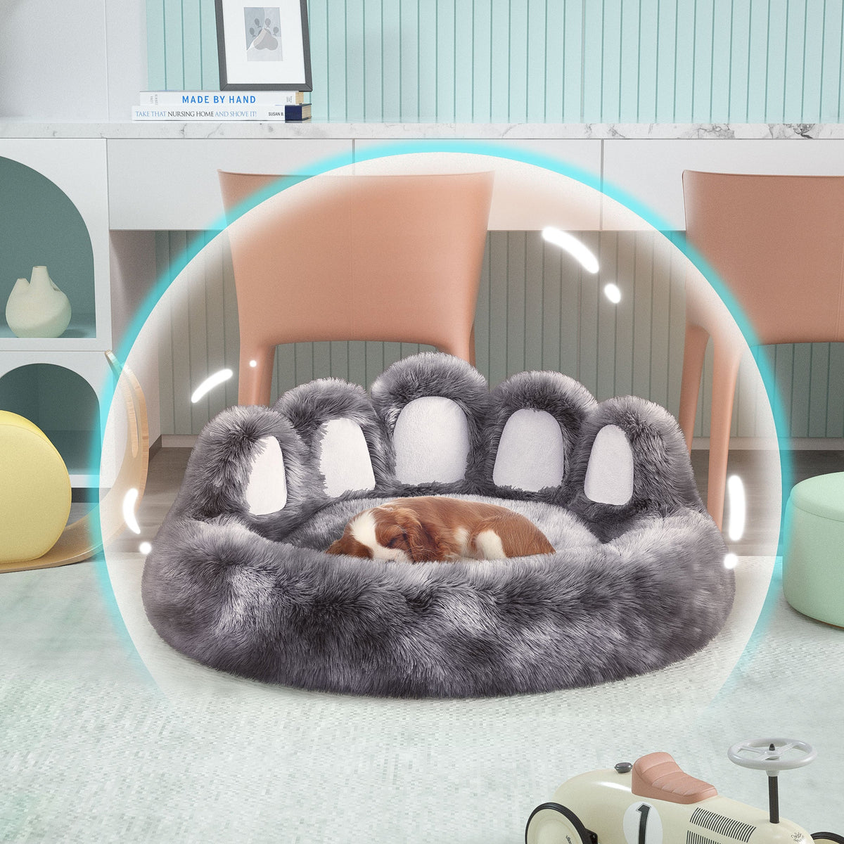 Thickened Warm Kennel For Pets With Bear Paw Shape House Teddy