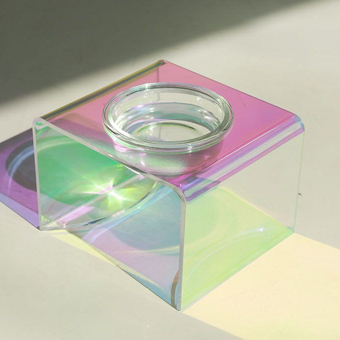 Acrylic Pet Dazzling Bowl Food Basin Small Dog