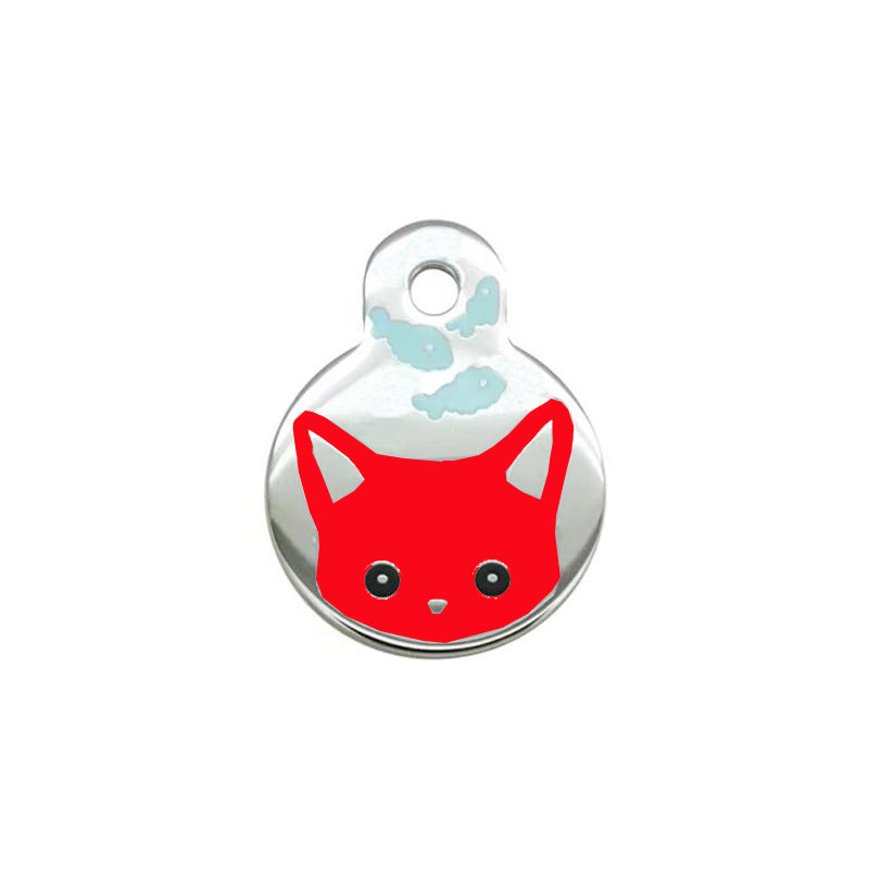 Pet Dog Brand Cute Cartoon Cat And Fish Printed Necklace Pendant