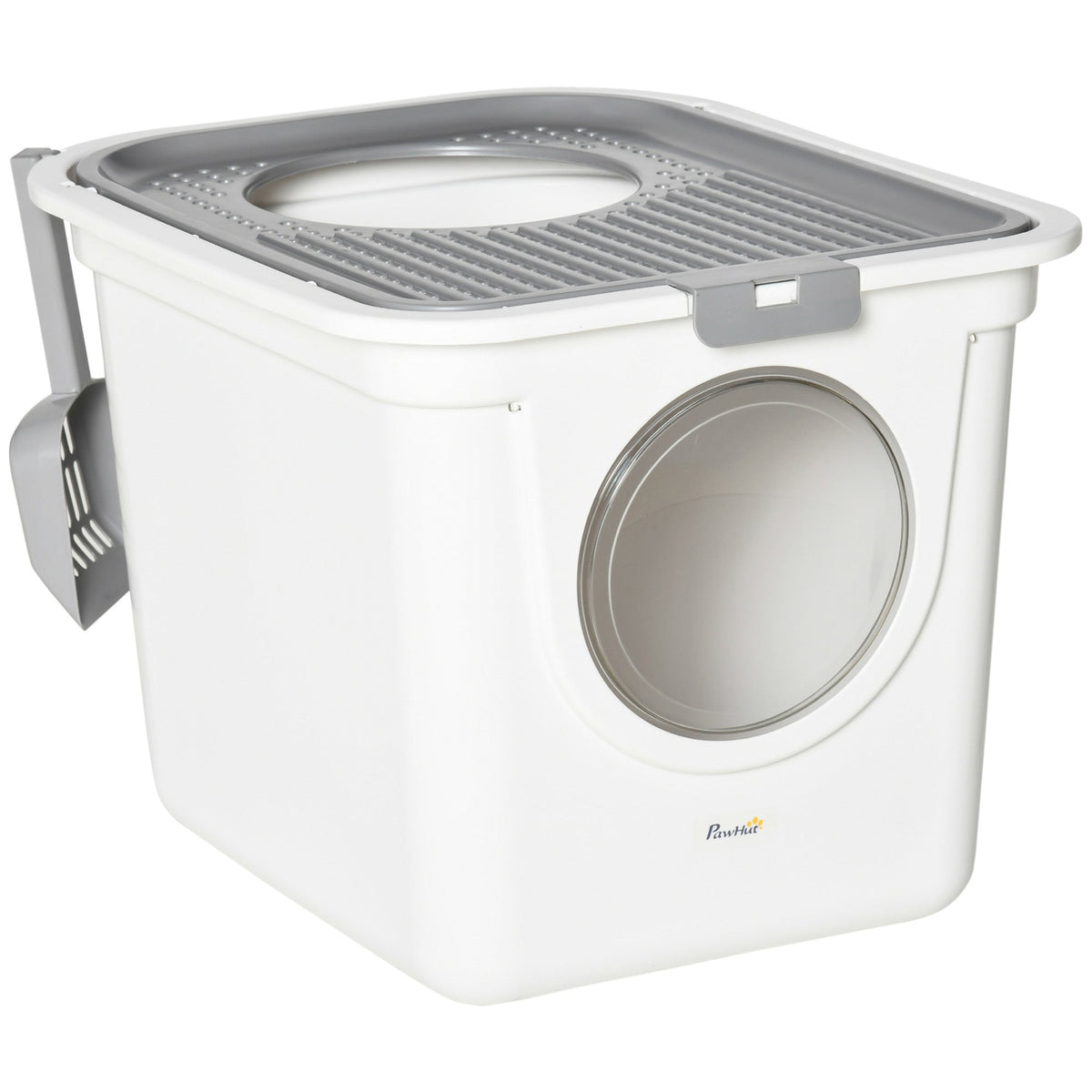 Pawhut Cat Litter Box Pet Toilet Enclosed Kitten Pan With Front