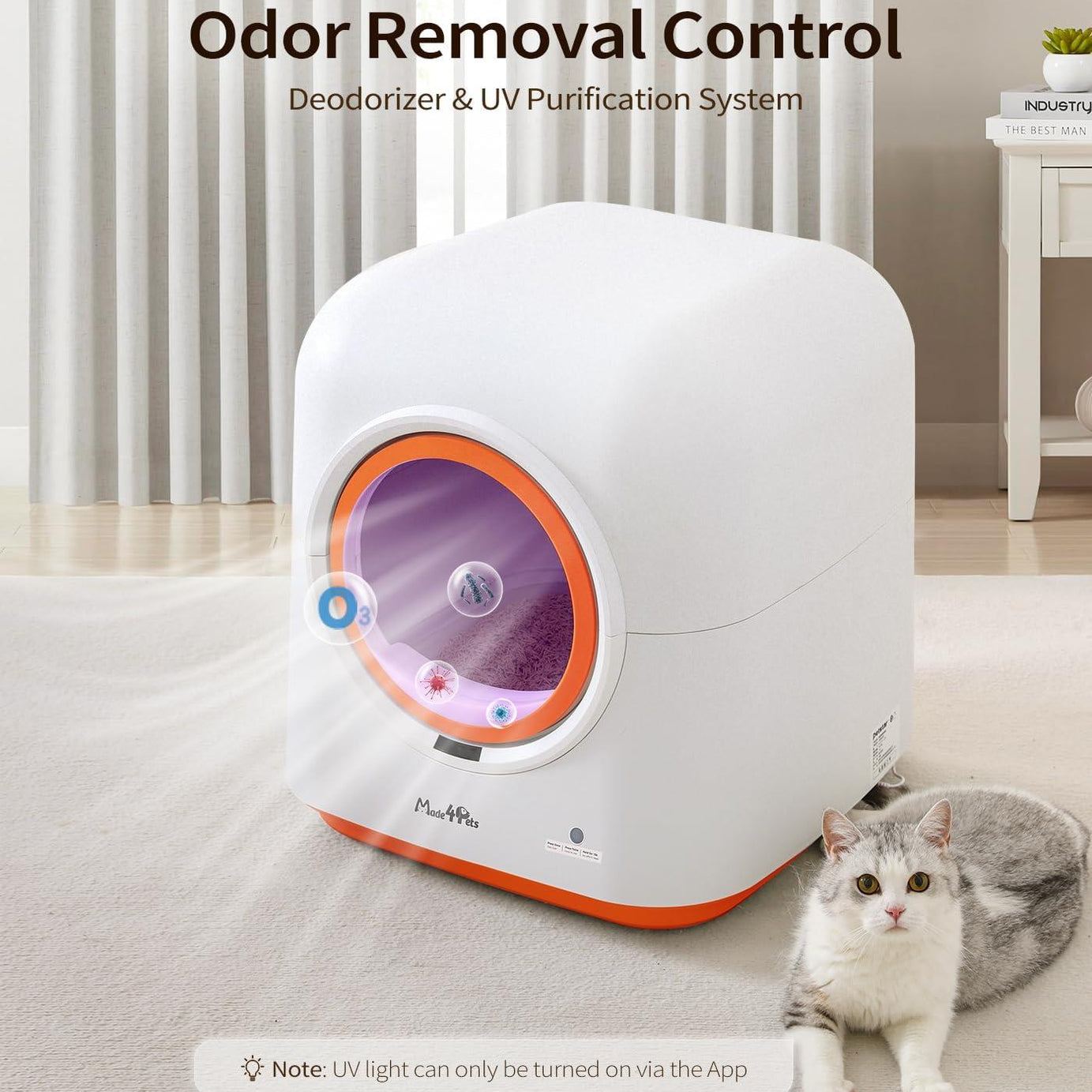 60l Automatic Cat Litter Box Smart App Control Deodorizing Infrared