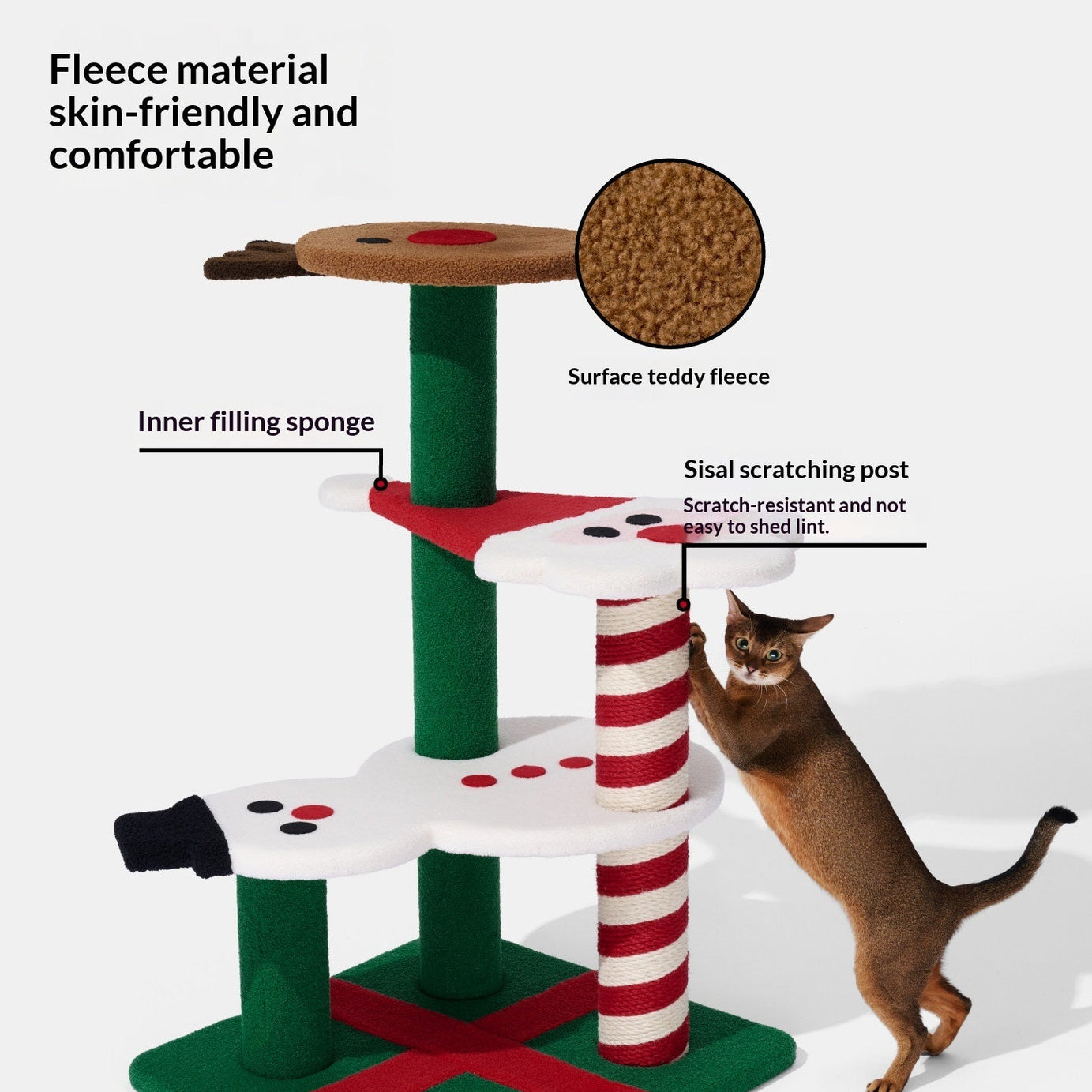 Wear-resistant Jute Rope Scratching Post Column Cat Tree