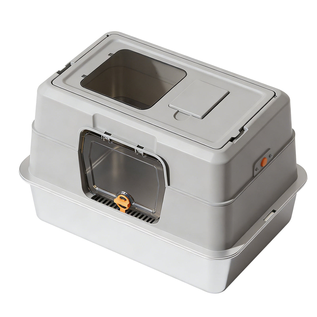 Only Self Pickup---fully Enclosed Stainless Steel Cat Litter Box