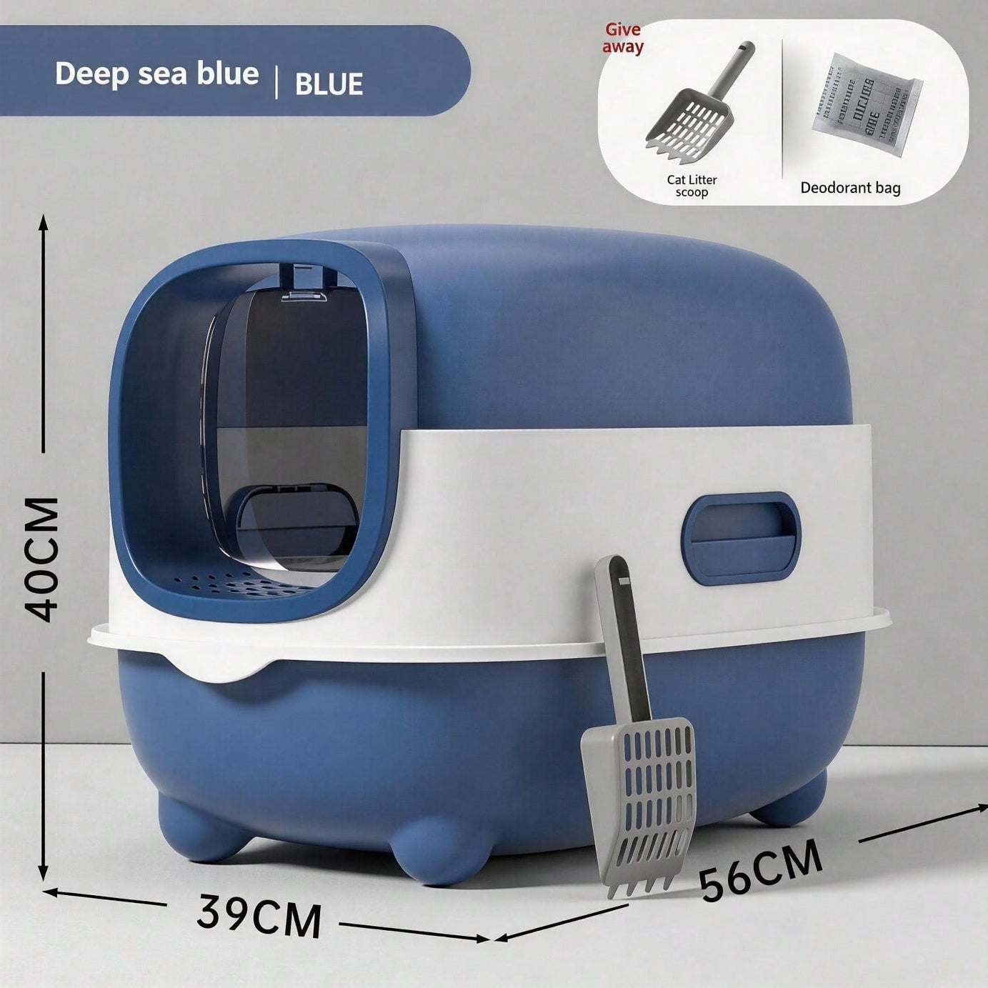 Fully Enclosed Cat Litter Box With Uv Sterilization Odor Control