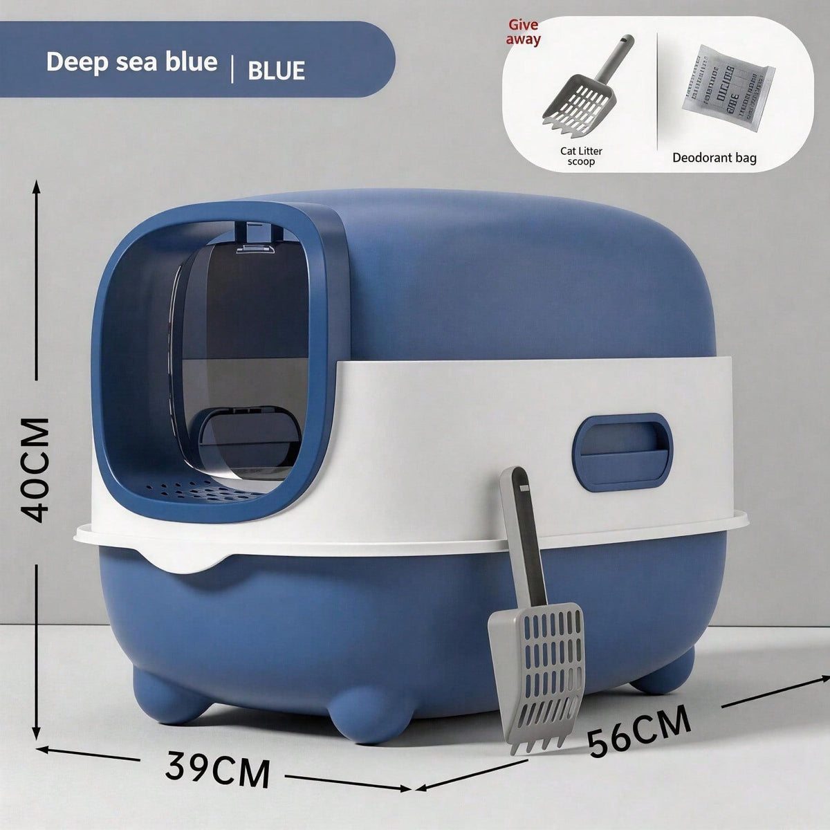 Fully Enclosed Cat Litter Box With Uv Sterilization Odor Control