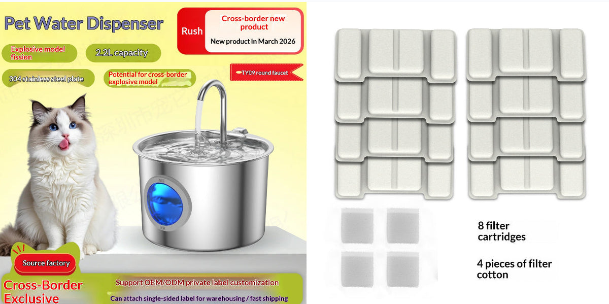Pet Water Fountain Stainless Steel Dispenser