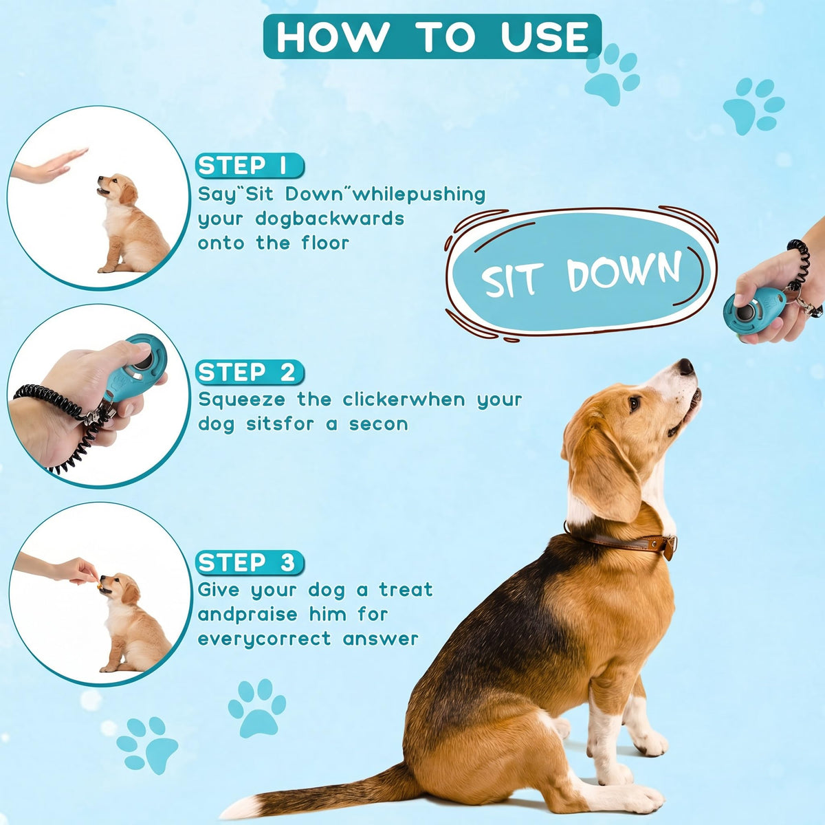 Dog Training Clicker With Sring Wrist And Keyring Pet Clickers