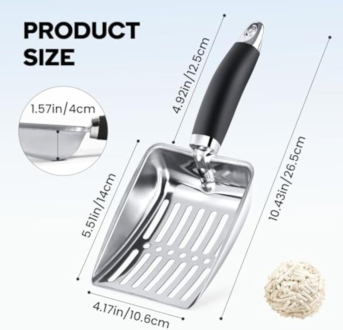 Cat Litter Scoop Kitty Metal Scooper Stainless Steel Sifter Heavy