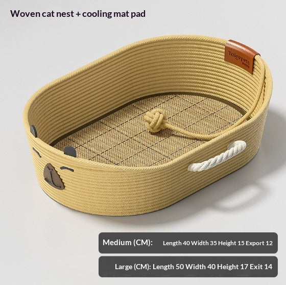 Wicker Cat Bed All-season For Summer Extra-large Scratching Post