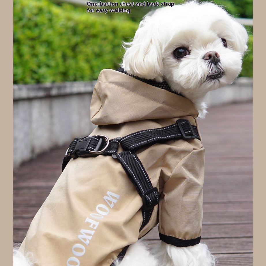 Puppy Dog Raincoat Four-legged Waterproof All-inclusive Poncho