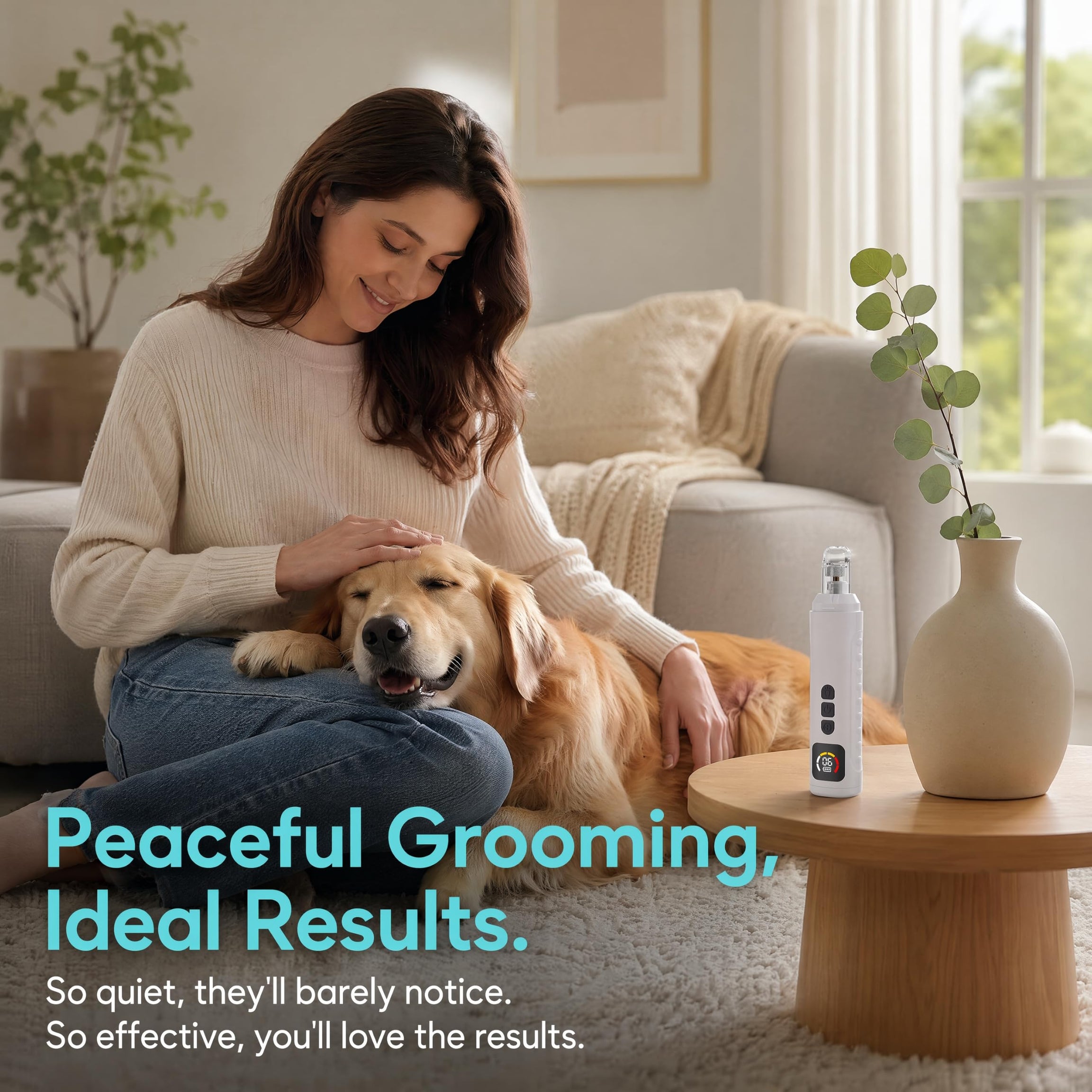 Dog Nail Grinder Quiet Pet Trimmer For Dogs And Cats 6 Speeds Dual