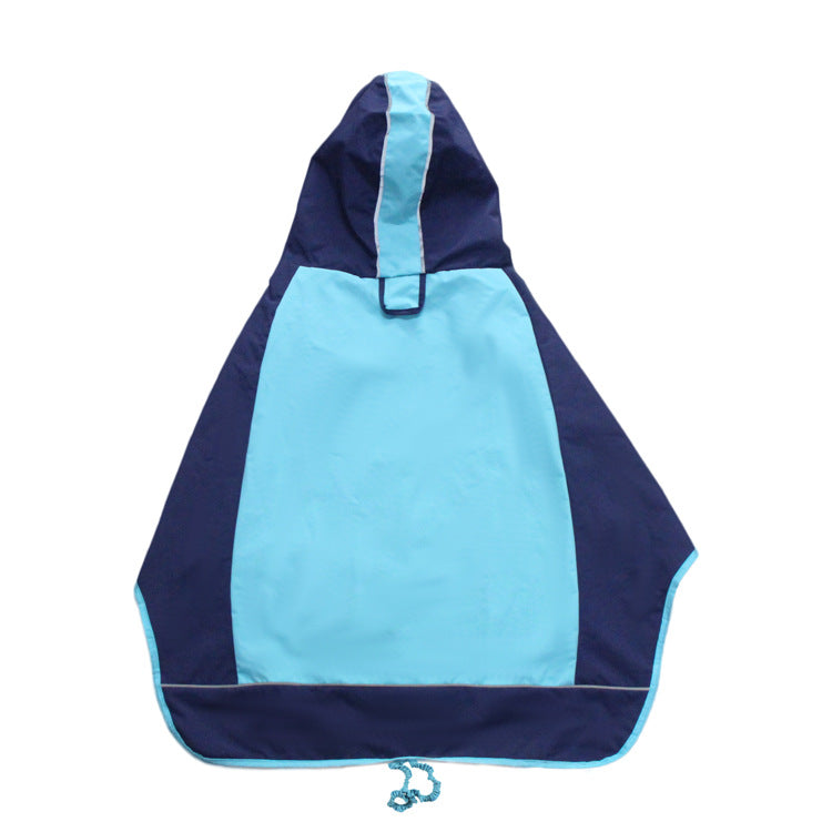 Color Block Cloak Big Dog Raincoat Outdoor Breathable Jacket