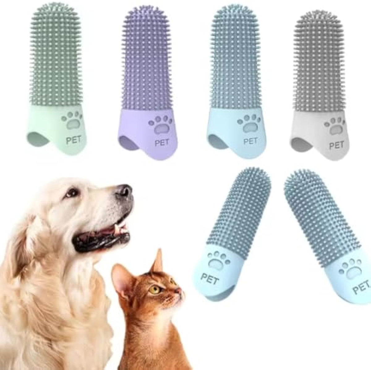 360 Angle Pet Finger Toothbrush For Small Medium And Large Dogs