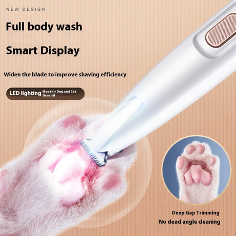 Pets Dog Paw Trimmer With LED Light Fully Waterproof Pet Hair