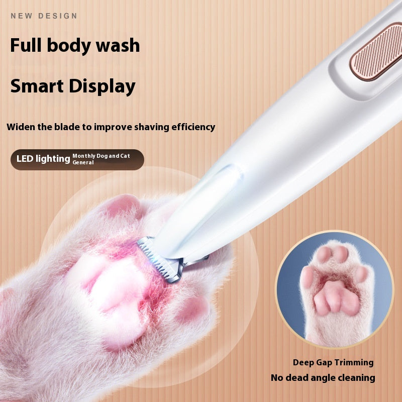 Pets Dog Paw Trimmer With LED Light Fully Waterproof Pet Hair
