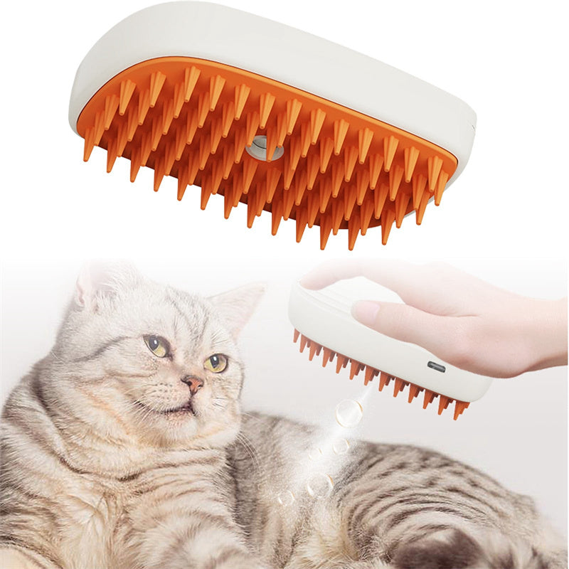 USB Rechargeable Pets Steam Brush Spray Massage Comb Pet Grooming