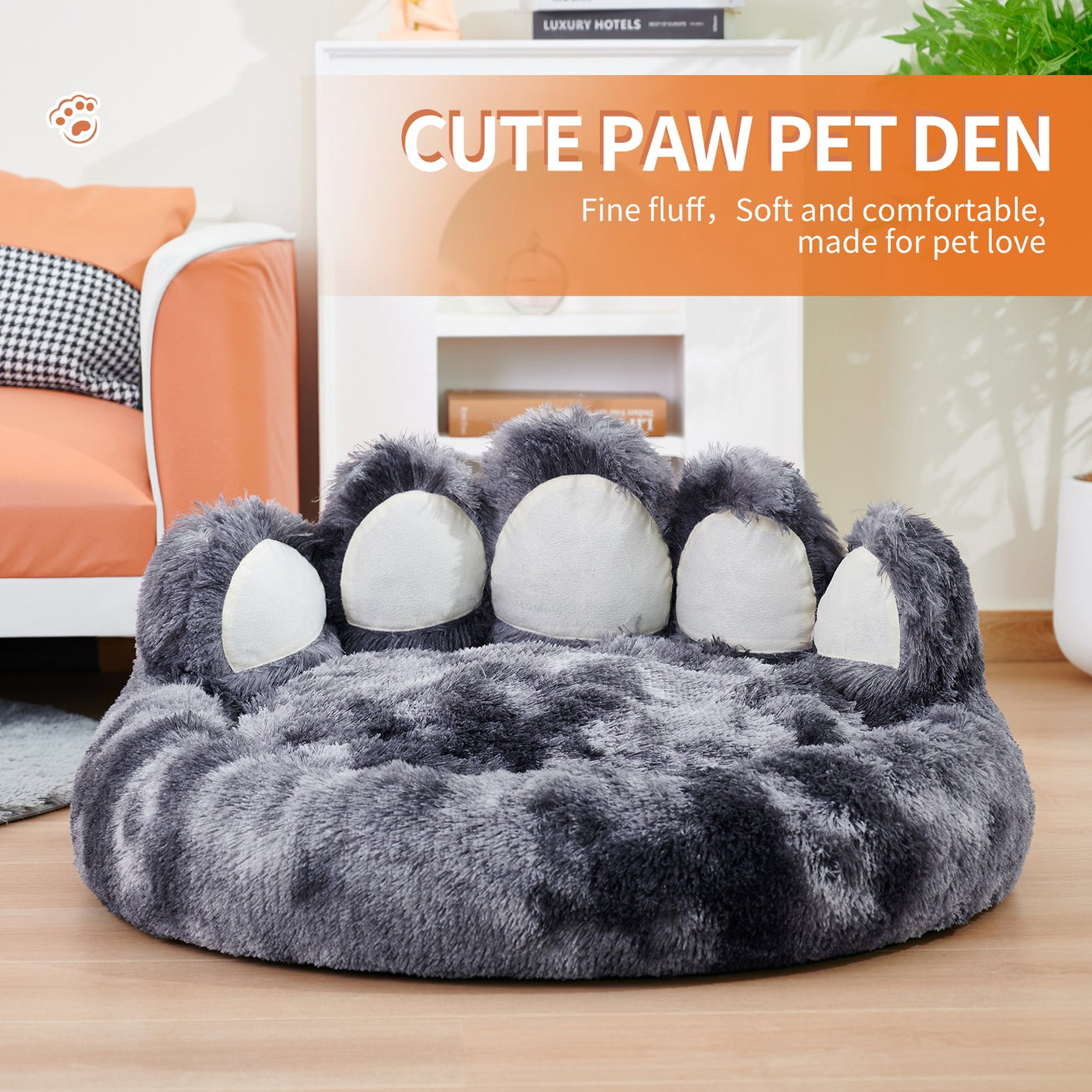 Thickened Warm Kennel For Pets With Bear Paw Shape House Teddy