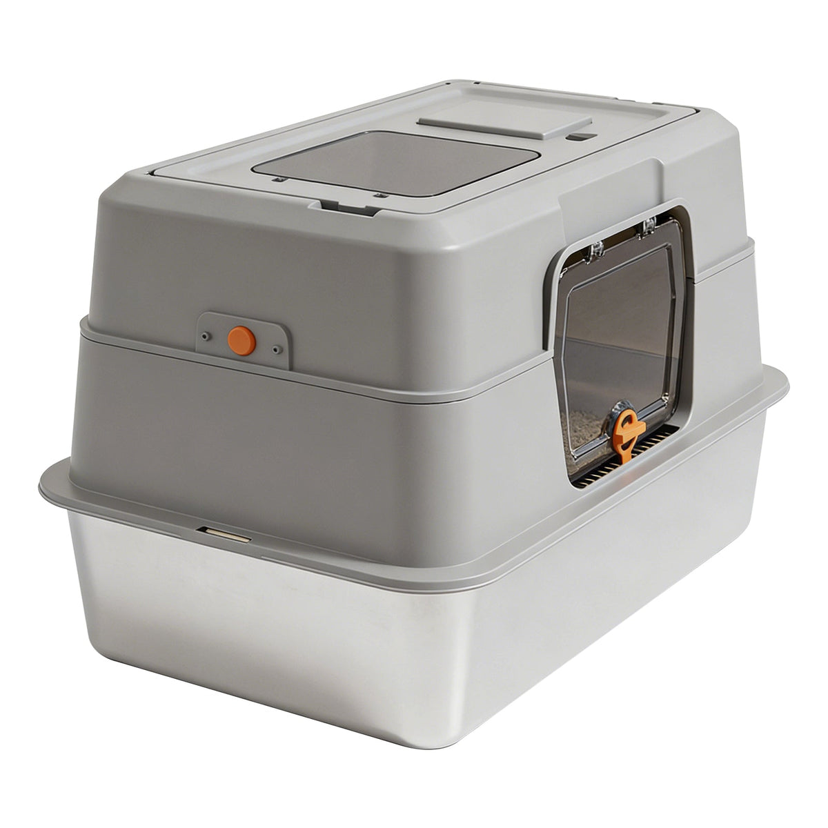 Only Self Pickup---fully Enclosed Stainless Steel Cat Litter Box