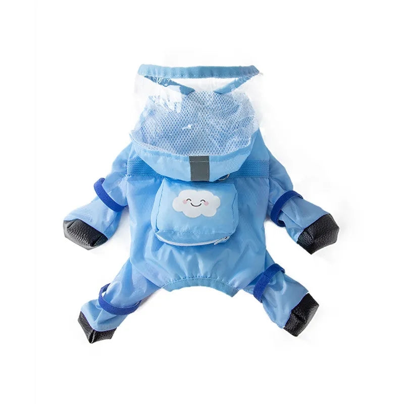 Pet Puppy Dog Raincoat Rain Jacket Coverage 4 Legs Full Body