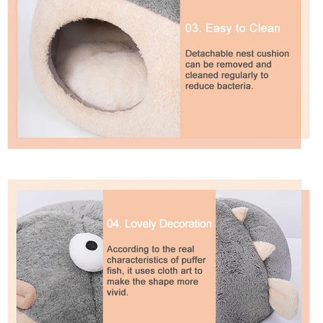 Cute Animal Cat Accessory Furniture Balloonfish-shaped Pet Mats