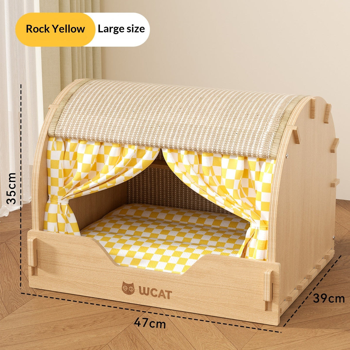 Four-season All-in-one Cat Bed With Scratching Post And Drawer