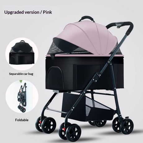 Pet Stroller For Dogs And Cats Portable Detachable Cage