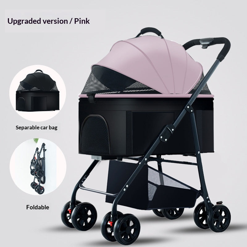 Pet Stroller For Dogs And Cats Portable Detachable Cage