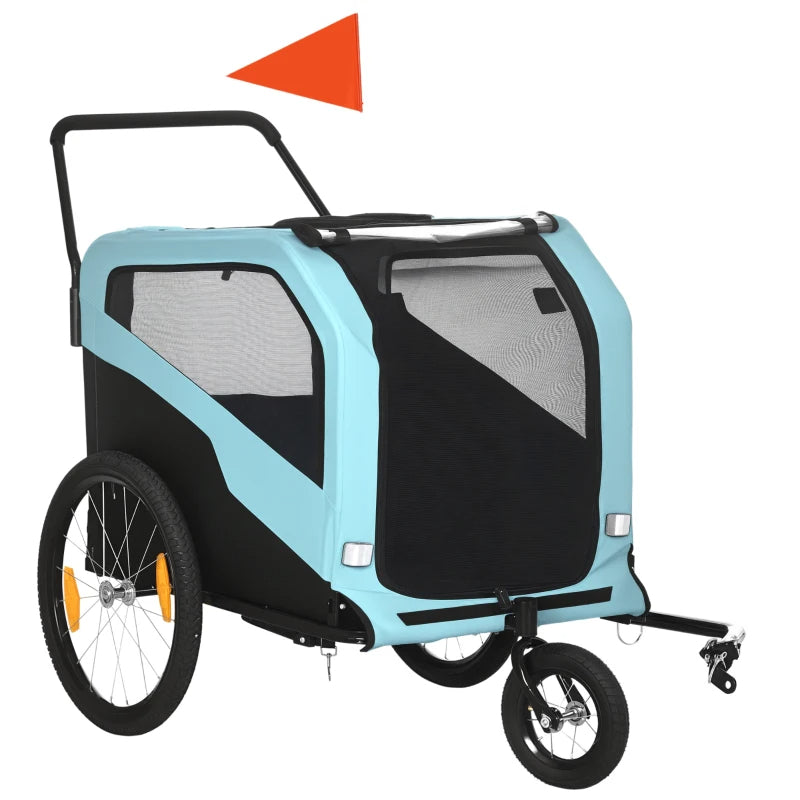 2-in-1 Dog Bike Trailer Pet Stroller Carrier For Large Dogs
