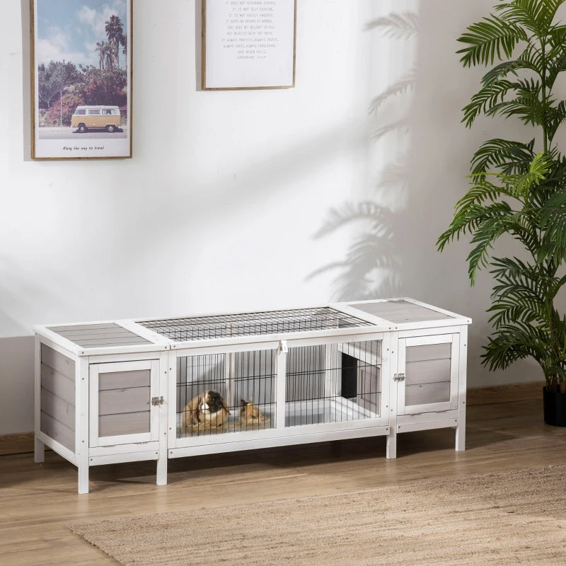Rabbit Hutch Bunny Cage Guinea Pig House With Pull-out Tray