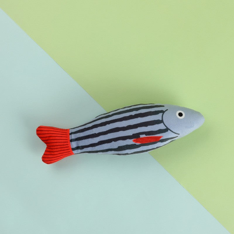 New Cat Toys Canvas Simulation Mint Fish Tease Stick Molars Pet