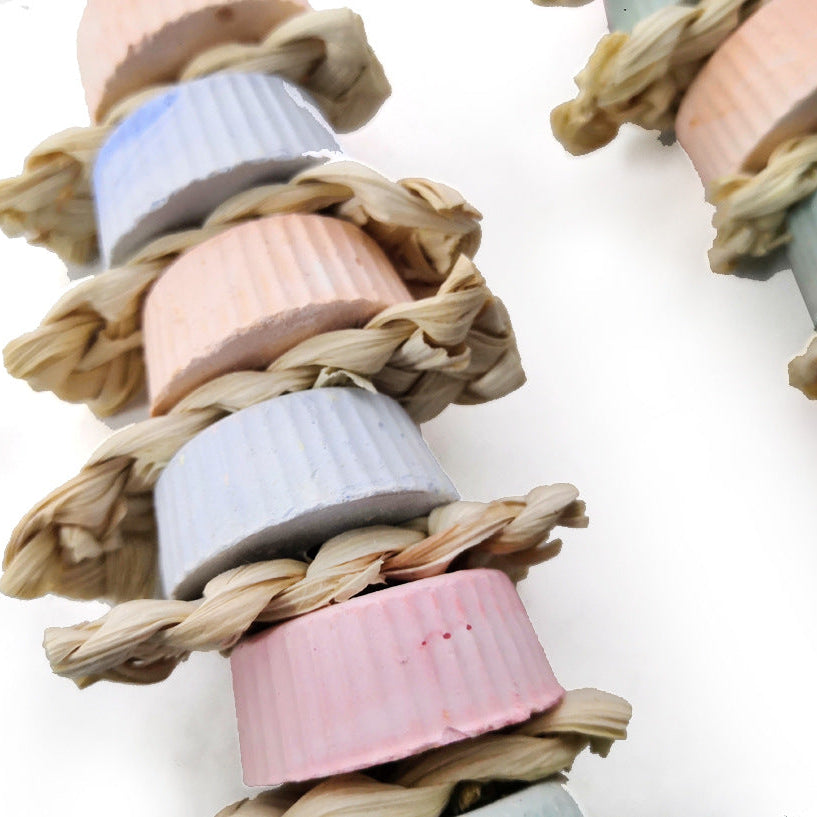 Parrot Calcium Supplement Bite Grinding Stone String Straw Corn