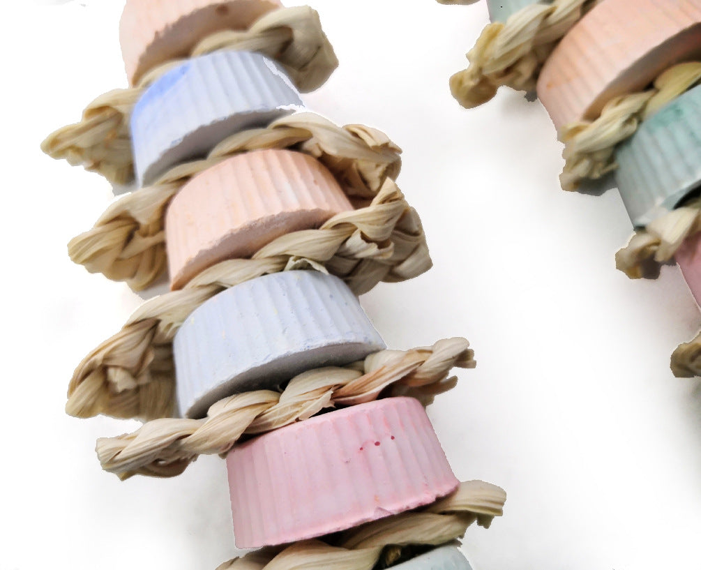 Parrot Calcium Supplement Bite Grinding Stone String Straw Corn
