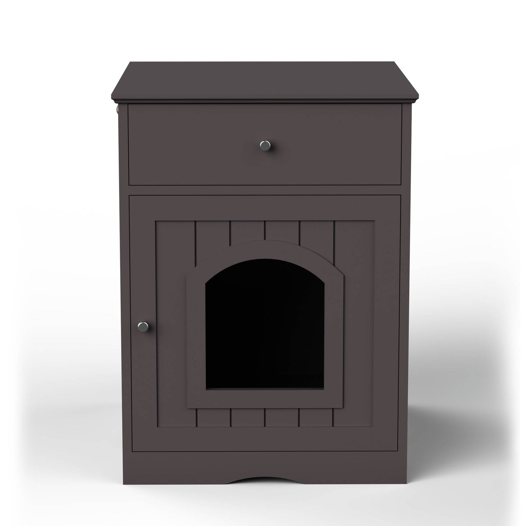 Wooden Pet House Cat Litter Box Enclosure With Drawer Side Table