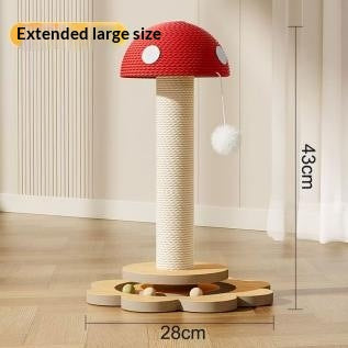 Red Mushroom Cat Scratching Post Toy