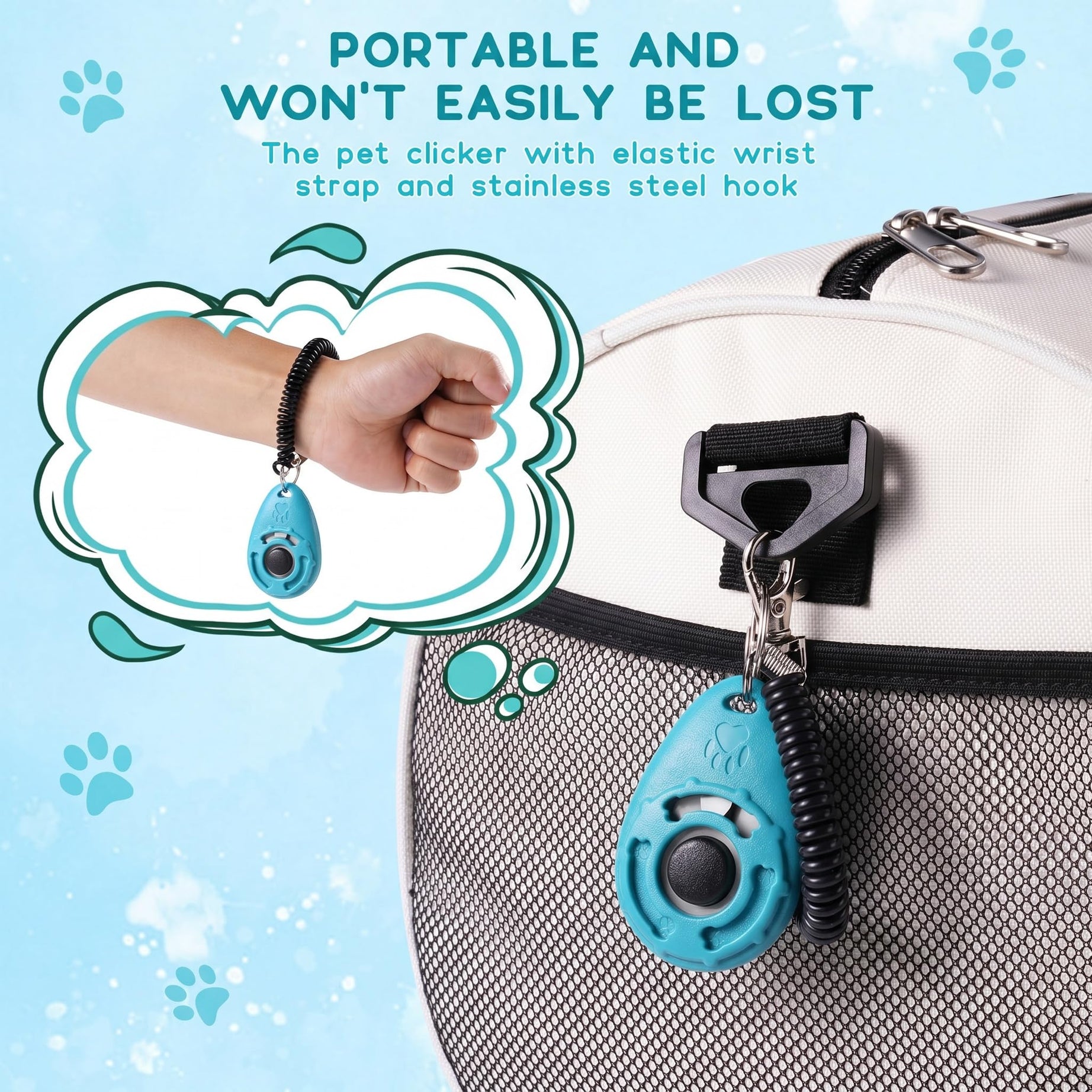 Dog Training Clicker With Sring Wrist And Keyring Pet Clickers