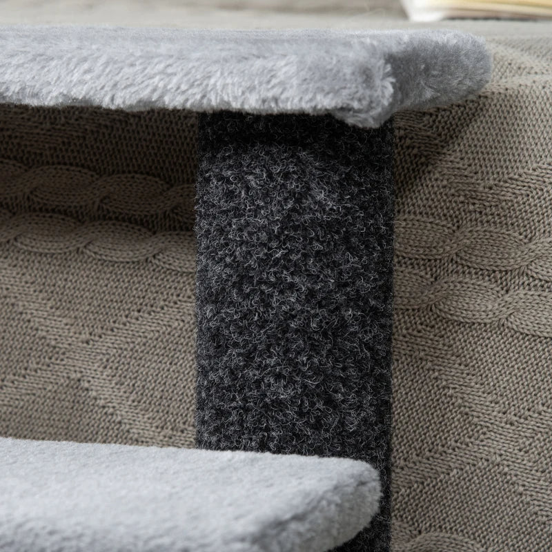 Cat Tree Tower Stair Steps With Scratching Post Hanging Play Ball
