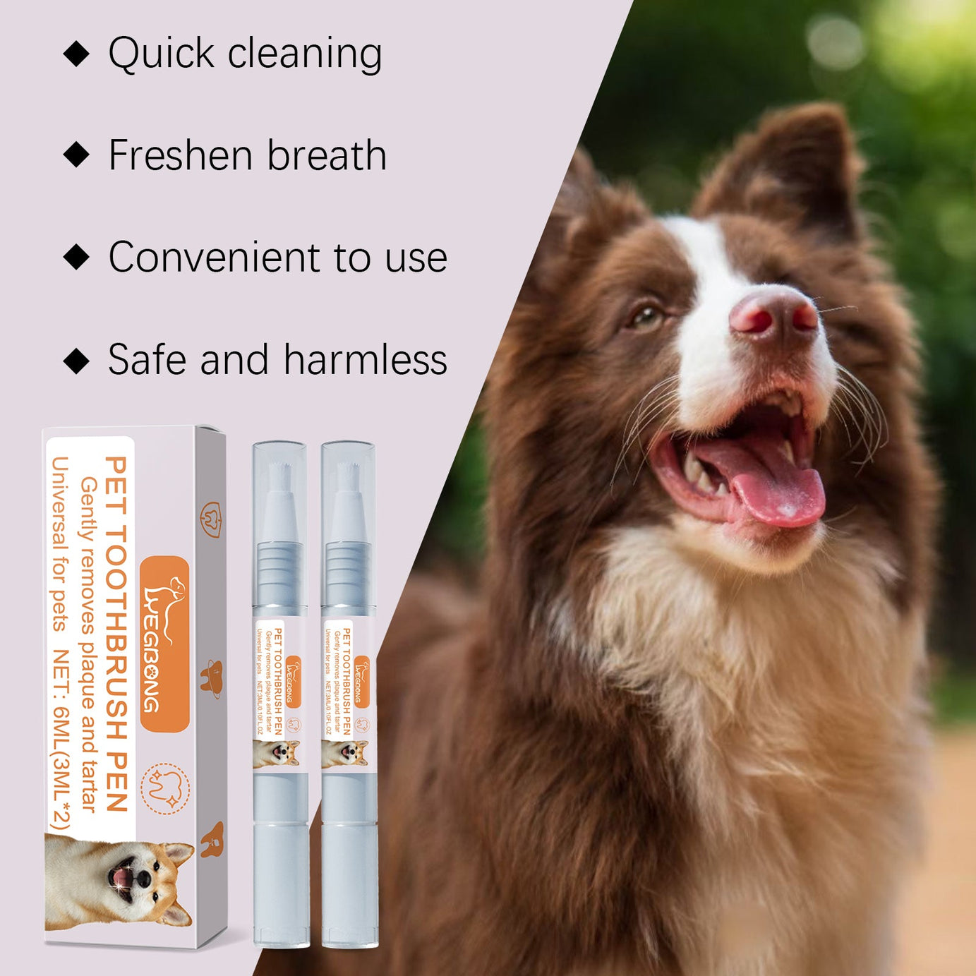 Pet Dental Toothbrush Pen 2pack Dog Cat Plaque Tartar Remover